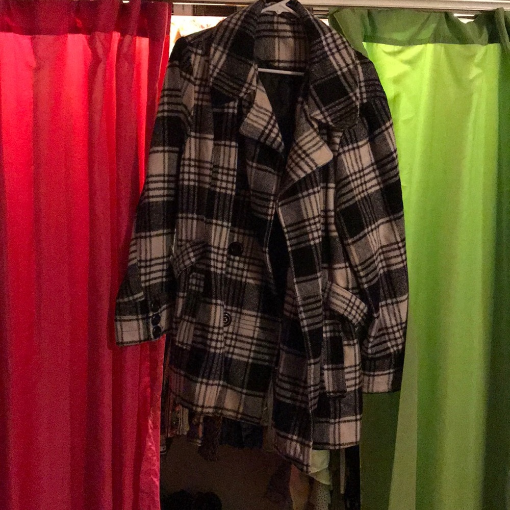 Black and gray coat